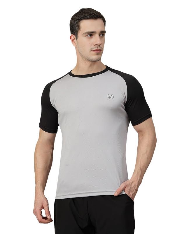 Men Polyester Solid Quick Dry Sports Gym T-Shirt Breathable