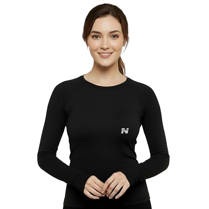 Women’s Athletic Compression Wear – Full Sleeve Workout & Training T-Shirt Designed for Gym, Running, Yoga, and Sports. Breathable, Stretchable