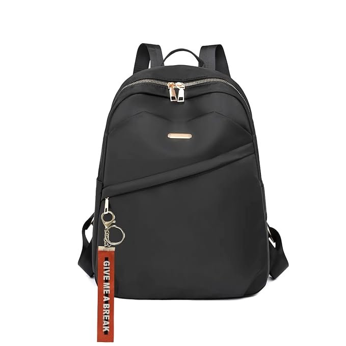 Bags for Women,School & College Bag, Black Travel Girls Quote Keychain Handbag