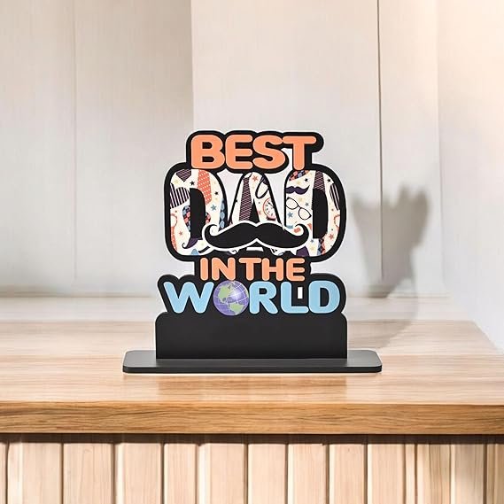 GKD Best Dad in The World Wooden Trophy