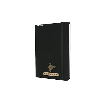 Personalized Name & Charm Leather HardCover Diary