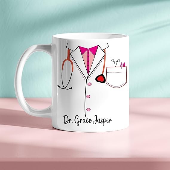 Personalized Doctor Coat design with Your Customize Name Ceramic Coffee Mug (330ml).