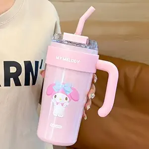 Home Insulated 860ml Tumbler with Handle and Straw Lid 100% Leak-Proof Cupholder Friendly Travel Mug