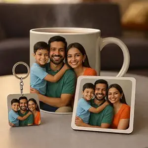 Personalized Photo Print Gift Set - Customized Coffee Mug